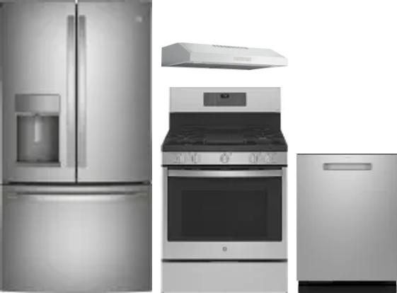 4 Piece Package Includes Refrigerator, Range, Hood And Dishwasher